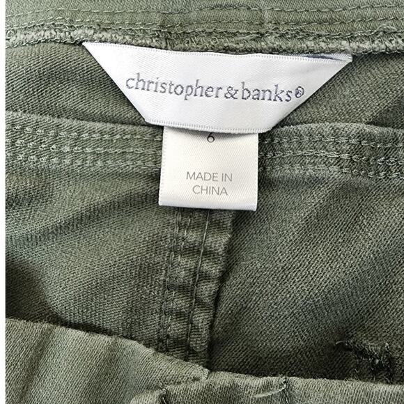 Christopher & Banks Green Relaxed Fit, Wide Leg Capri pants Wonen's Size 6 - Picture 3 of 9